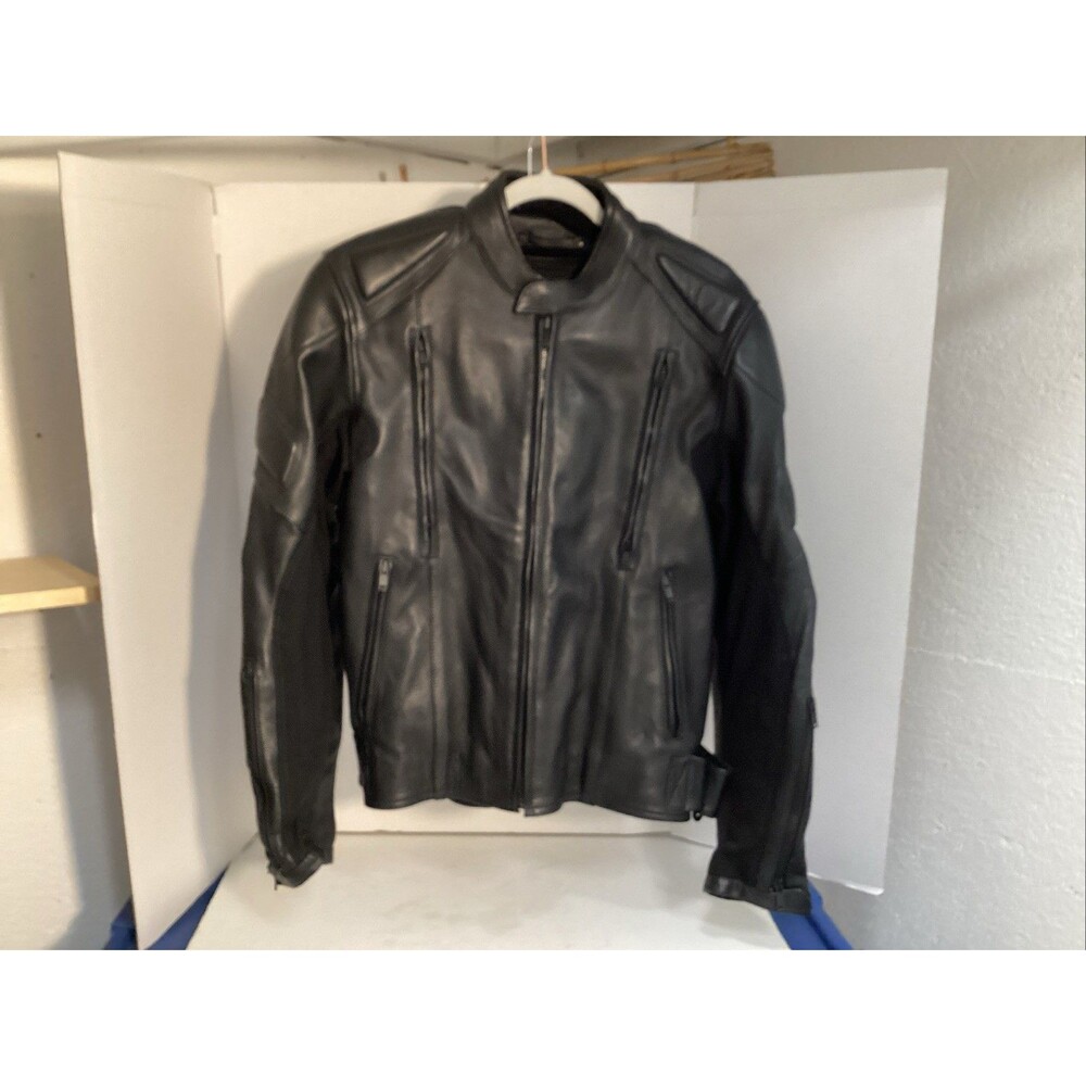 street legal performance leather jacket men’s L padded motorcycle lined zipper